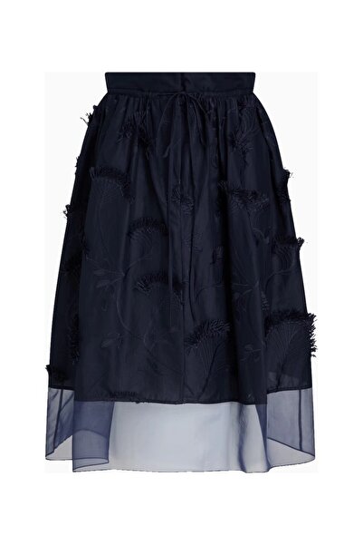 3.1 Phillip Lim تنورة نسائية متوسطة الطول من قماش الأورجانزا القطني المطرز بت...