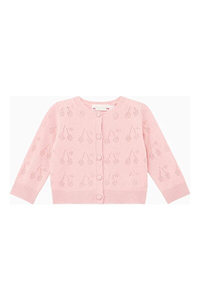 BONPOINT Gwenoli Cashmere Baby Girl Cardigan Pointelle Knit
