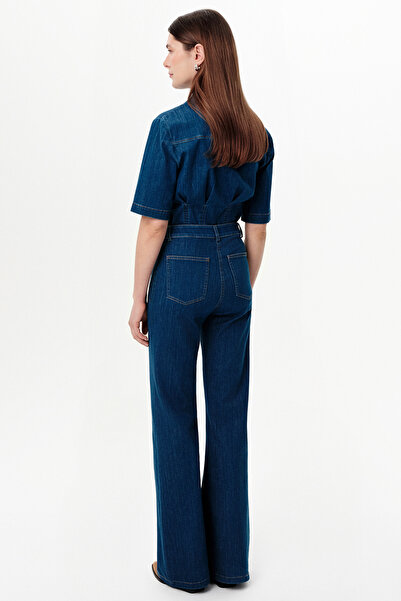 Exquise İspanyol Paça Yüksek Bel Slim Fit Denim Pantolon