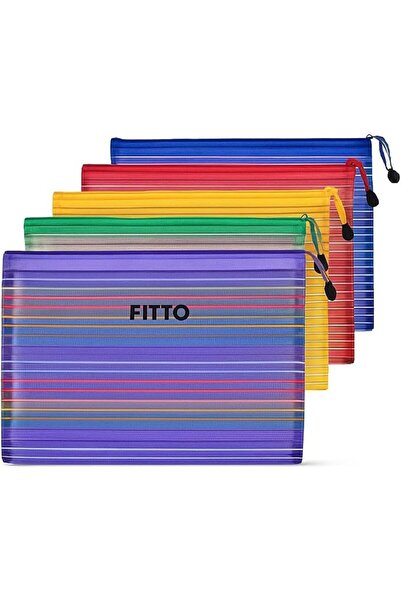 fitto حقيبة بسحاب لورق A4، مقاس 29.7×21 سم، بأنماط متنوعة للمكتب والمنزل