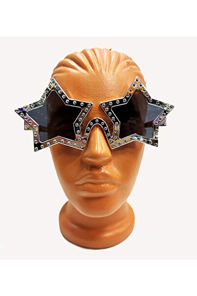 Lovesta Home Star Shaped Shiny Metalized Party Glasses Silver Color 16X7 cm