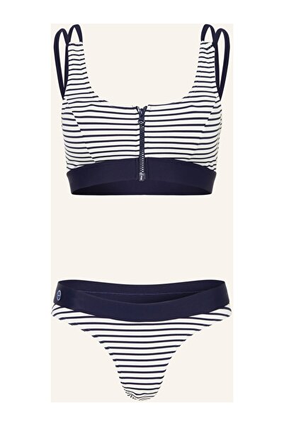 CAFE DU CYCLISTE Women's Bustier Bikini Ariel Striped