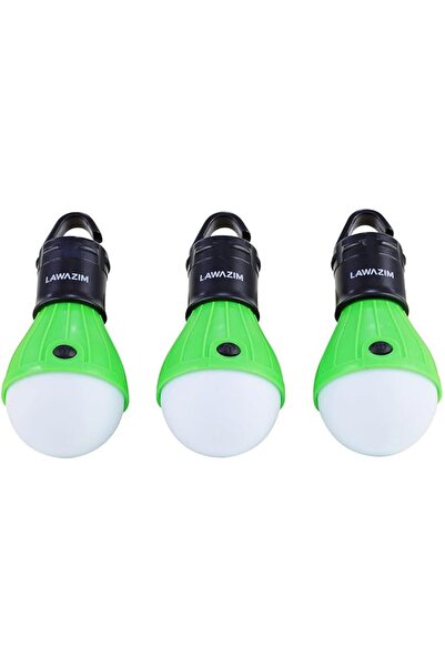 Lawazim LED Tent Light - 3 Piece Green -Portable Emergency Camping Bulb with ...