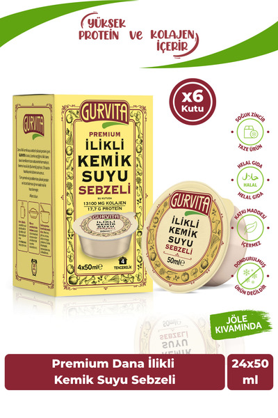 Gurvita İlikli Kemik Suyu Sebzeli 50 ML 24 Adet