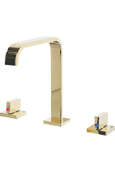 BELIANI Kagera chrome 3 hole basin faucet, double handle, brass body, g1/2 co...