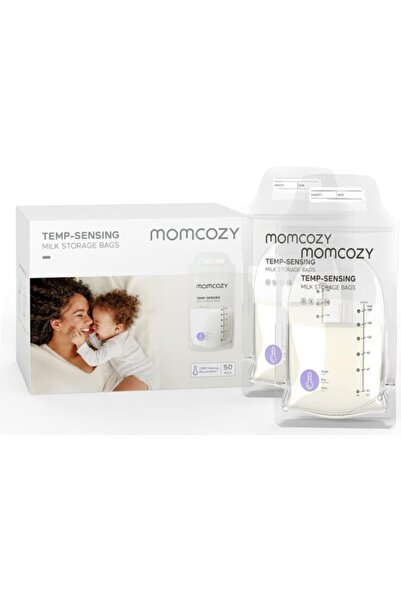Momcozy أكياس تخزين حليب الثدي، 50 قطعة، حساسة للحرارة، مانعة للتسرب، 180 مل،...