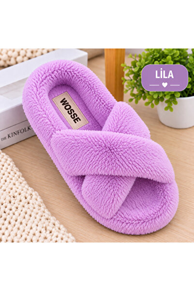 WOSSE KADIN ÇAPRAZ TÜYLÜ PELUŞLU EV TERLİĞİ