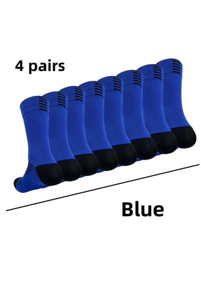 Choice Free 4pairs blue 4 pairs Cycling Socks Running Quick Dry Medium Cylind...