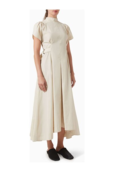 3.1 Phillip Lim Tulip Waist-Tied Balloon Sleeve Design Women's Poplin Dress