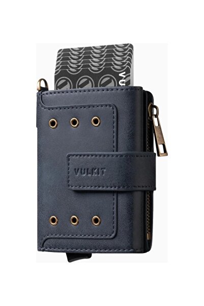 VULKIT Leather Men's Wallet with Rfid Protection and Coin Compartment