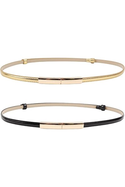 Yelajoy 2pcs Thin Women's Belts for Dress，Fashion Waist Belt，Adjustable 22"- ...