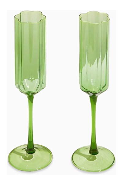 Fazeek Wave Handmade Set of 2 Glass Goblets