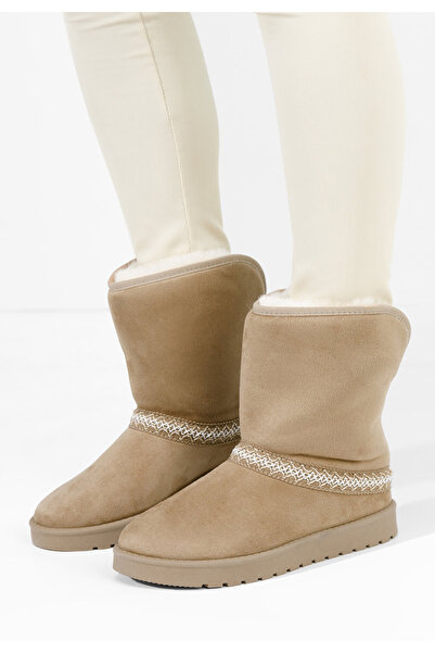 B T Shoes Women's fur boots Alura khaki