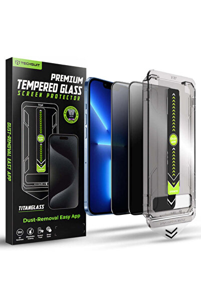 Techsuit Protective film for iPhone 13 Pro Max, TitanGlass FullCover (2 pack)...