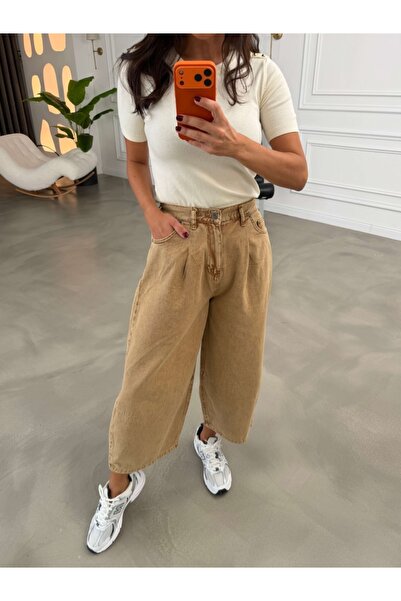 Elif Özbey Butik Camel Vintage Balon Jean