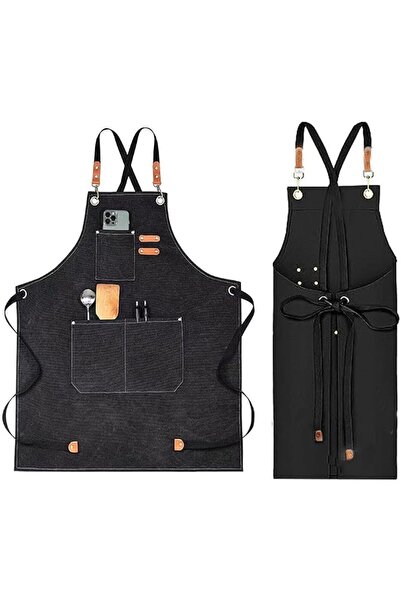 Goodern Chef Aprons for Men Women with Large Pockets,Cotton Canvas Cross Back...