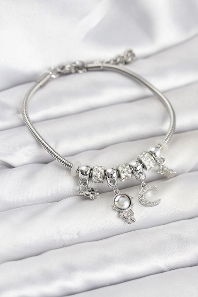 Lovesta Home Brass Silver Color Space Theme Charm Women's Bracelet Tj-Bb8178