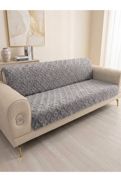 NRZ NEREZ TEKSTİL Şönil Bohem Kutu Desen Kaymaz Koltuk Örtüsü 180x220 cm | 3 ...