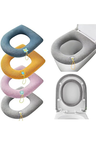ANYUAN 4 Pack Toilet Seat Cover Pads, Soft Washable Reusable Toilet Lid Cushi...