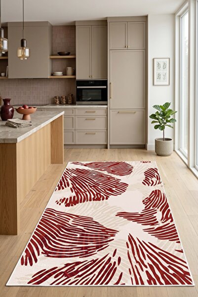 West Home Makinede Yıkanabilir Kaymaz Taban Leke Tutmaz Dijital Salon Mutfak Balkon Halısı ve Yolluk