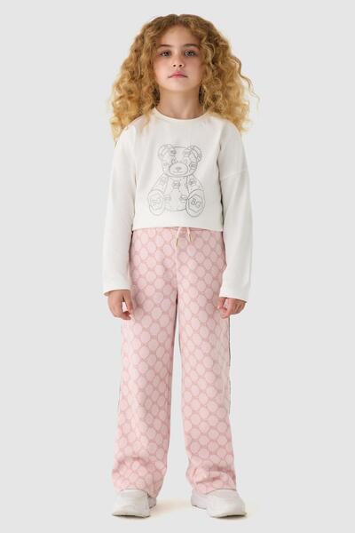 B&G Pantaloni de trening cu model pentru fete