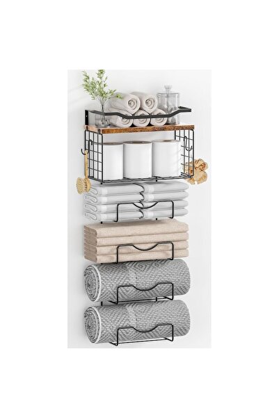 LİD Suport prosoape baie LIDTOP, montaj pe perete, 4 niveluri, raft superior,...