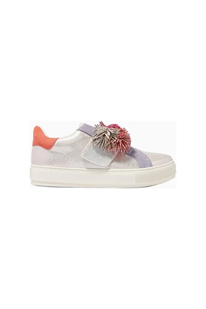 Kurt Geiger Laney Pom Pom Leather Stone Luxury Design Women's Sneakers