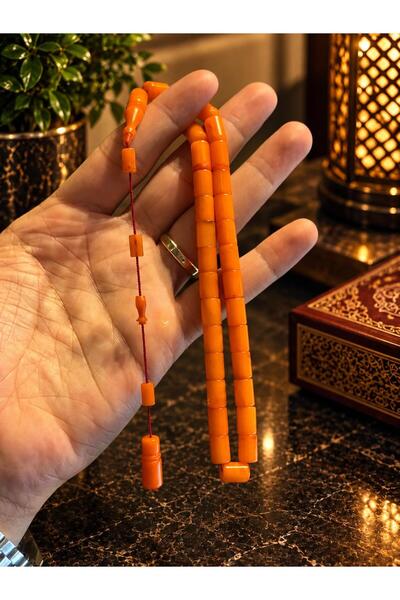 RASCAN سلسلة خاصة من سبح الصلاة المصنوعة من الكهرمان المقطوع