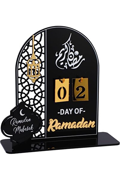 ZERIFAM تقويم رمضان، تقويم عد تنازلي أكريليك للعيد مبارك قابل للتزيين بنفسك، ...