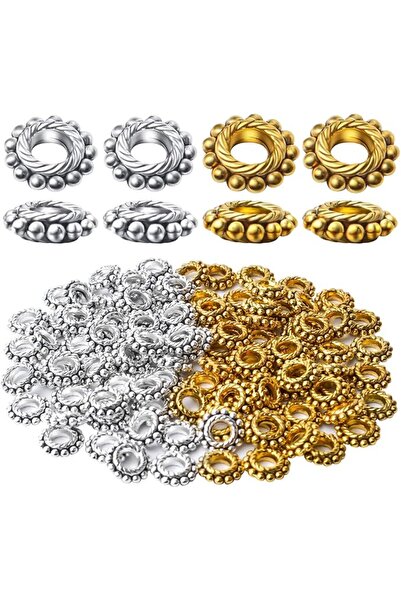 KASTWAVE 100pcs Alloy 8mm Spacer Beads，Jewelry Spacer Beads with A Box for DI...