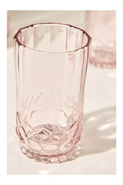 Anthropologie Savannah Cut Patterned Soda Glass Tumbler Set of 4
