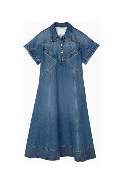 3.1 Phillip Lim Denim Trapez Modern Design Midi Women's Shirt Dress