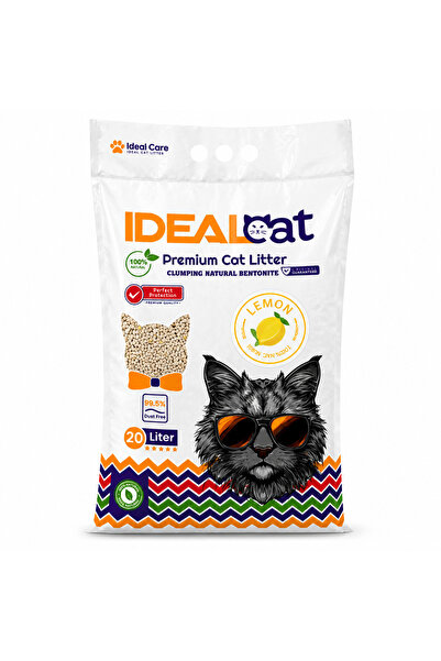 IdealCat IDEAL Cat Natural Bentonite Clumping Cat Litter, Lemon, 20 L, 16.4 kg