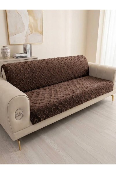 NRZ NEREZ TEKSTİL Şönil Bohem Kutu Desen Kaymaz Koltuk Örtüsü 180x220 cm | 3 ...