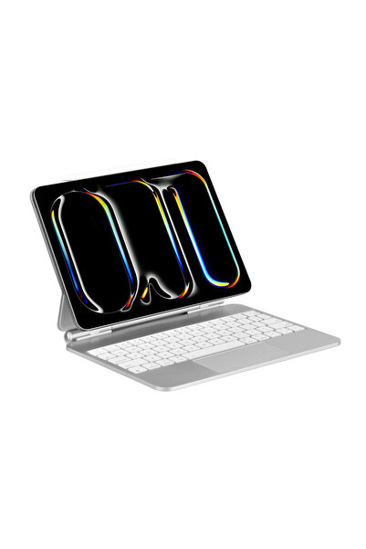 Bix IK07 Manyetik Bluetooth Klavyeli iPad Kılıfı Çoklu Dokunmatik Yüzeyli 7 Renk Aydınlatmalı İnce Tasarım iPad 10. Nesil ve iPad 11 A16 Uyumlu