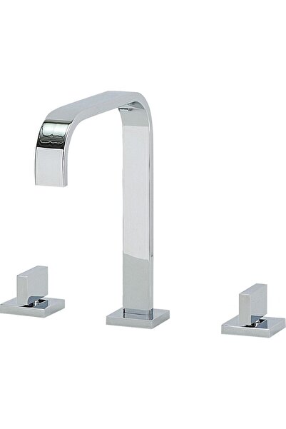 BELIANI Kagera Chrome 3 Hole Sink Faucet, Double Handle, Brass Body, G1/2 Com...