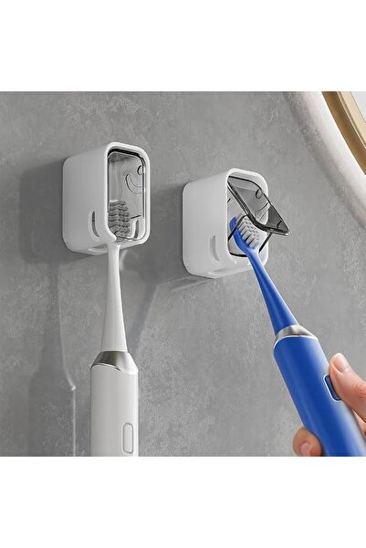 GENERAL 2PCS Wall Toothbrush Holder with Dustproof Cover & Clear Window, Self...