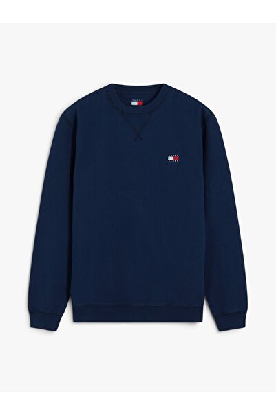 Tommy Hilfiger TJM REG BADGE CREW EXT Erkek Mavi Sweatshirt - DM0DM23607