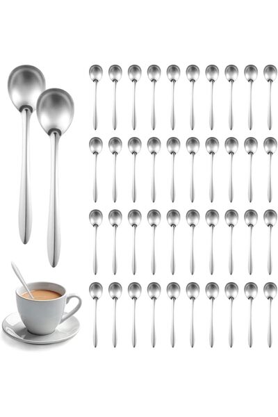 TERRIFI 10 Pcs Mini Stainless Steel Spoons, Demitasse Espresso and Dessert Sp...