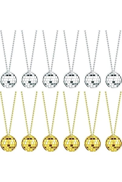 SYOSI Mirror Disco Ball Costume Necklaces 70s Disco Party Necklaces for Home ...