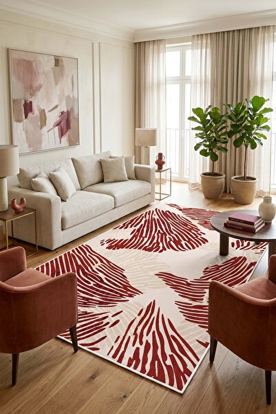 West Home Makinede Yıkanabilir Kaymaz Taban Leke Tutmaz Dijital Salon Mutfak Balkon Halısı ve Yolluk