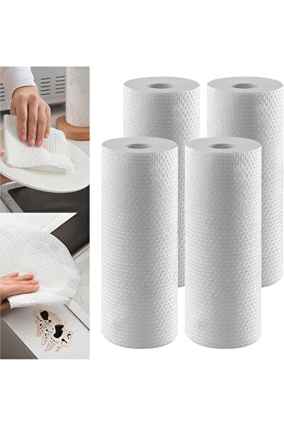 KASTWAVE 4 Rolls Disposable Kitchen Paper Towels, Durable, Extra Absorbent, L...