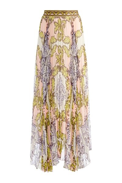 Alice + Olivia Katz Pleated Long Skirt, High Waist, Timeless and Elegant Silh...