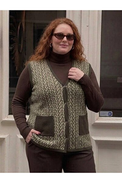 onno style women Plus Size Steel Mesh Classic Leopard Pattern Knitted Women's...