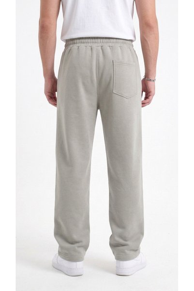 BADESSA Men's Stone Oversize 3 Thread Loose Sweatpants Cotton Soft Back Pocket Baggy Pipe Leg