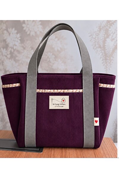 Genel Markalar Rose kadife bordo Tote Bag kadın çanta 7 cepli