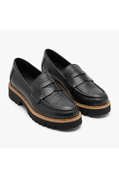 Mammamia 7860 Black Genuine Leather Loafer Shoes