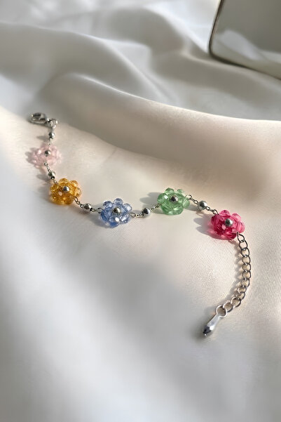 Elifsu Jewelry Flora Multi-Colored Flower Detailed Bracelet