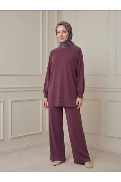 Lunsera Store Women's Pique Fabric Double Set Comfortable Fit Long Sleeve Cas...