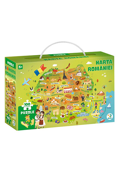 dodotoys Puzzle cu harta României, 100 piese
